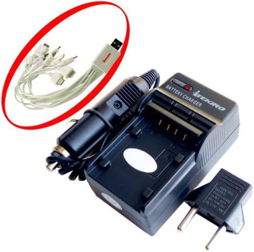 Itekiro AC Wall DC Car Battery Chit Chater за Fujifilm Finepix F450 Zoom + Itekiro 10-во-1 USB кабел за полнење