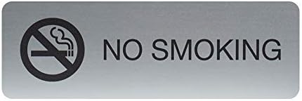 Без пушење во затворено лесен лепило за лепило за монтирање и wallиден знак за рестарти и мали бизниси 3 x 9 - сребро