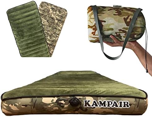 Кампаир преносен камп за кампување душек, ултра густ и широка машина за надувување на подлогата за спиење што се пее за кампување, патување