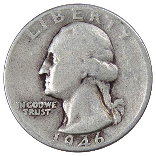 1946 Вашингтон Квартал Г Добар 90% Сребрена 25С Сад Монета Колекционерски