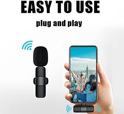 Аокадуте 2 Пакет Безжичен Лавалиер Микрофон за iPhone iPad, Мини Микрофон, Приклучок За Репродукција На Безжични Микрофони Видео Снимање,