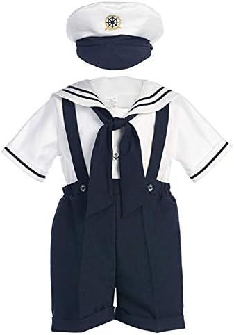 Classkidzshop морнарички морнар момче кошула, шорцеви, вратоврска и капа