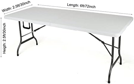 Gowinex 6 ft црн спандекс на чаршав за истегнување на отворена табела за задната маса за правоаголна опремена табела за преклопување