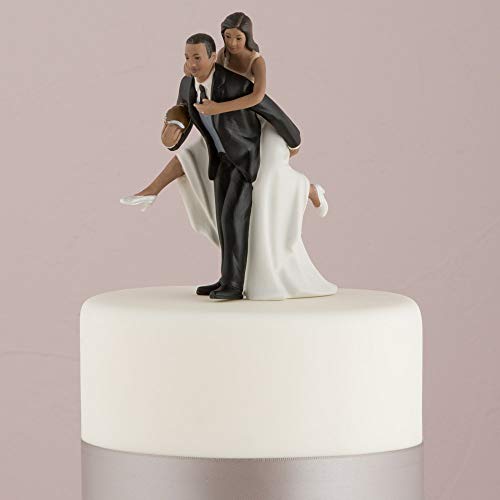 Свадба Star, разиграна фудбалска свинче грб и младоженец, фигура торта со топење светло кожа