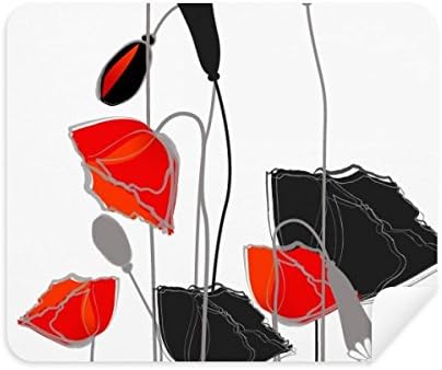 Црвени Цвеќиња Уметничка Линија Сликарство Крпа За Чистење Пченка Чистач на Екран 2 парчиња Велур Ткаенина