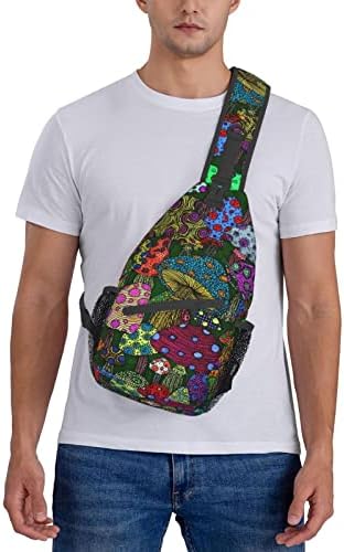 Fiephvsa sling ранец цртан филм печурки повеќенаменски вкрстени торби за рамената шарена градна дневна патека за пешачење за