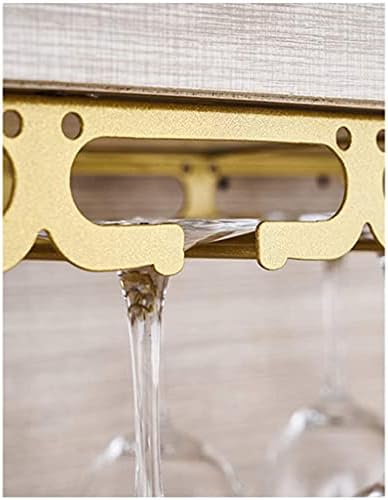 FBBSZSD решетката за стакло од вино виси наопаку од стаклената решетка под кабинетот, кој може да држи секаков вид на гобле, бело/злато/црна/бронза,