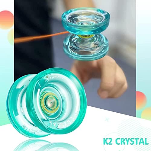 Magicyoy K2 Crystal & Yoyo V6, Одговорен Yoyo за деца, трајна пластична Yoyos Metal Yo-Yo за почетник, двојна функција Pro Yoyos за напреден