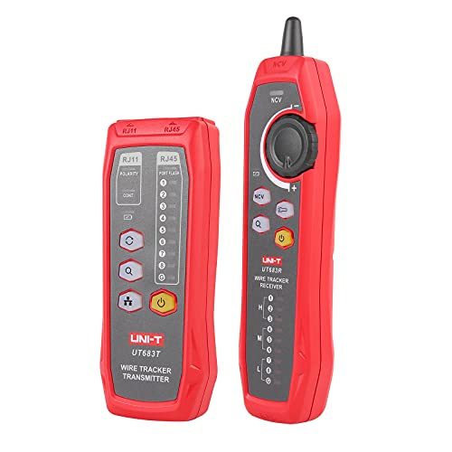Уни-Т UT683KIT Tracker Tracker Tracker Tracker за тестер за кабли RJ11 и RJ45, Колација на кабел за пронаоѓач на телефонска линија, Колација
