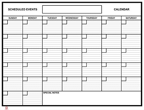 Табла Суво Бришење Месечен Календар 2' х 3 ' Флексибилен Издржлив Лист Материјал-Најдобро За Целите Тековни Настани Од Акме Рекорд Понуда