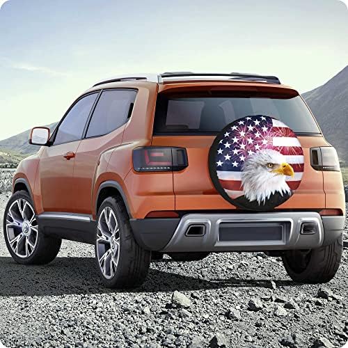 Американско Знаме Резервна Гума Покритие ЗА Р В Приколка Орел Кампер Тркало Додатоци За Патување Приколки Водоотпорен УВ Сонцето Заштитници