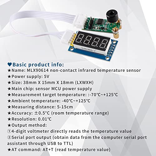 EC Купување MLX90614 Не -контактна инфрацрвена инфрацрвена температура за мерење на температурата Модул за мерење на сензорот за мерење на сензорот