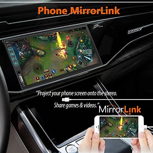 [HD 1024 * 600] Двојно Дин автомобил стерео компатибилен со Apple CarPlay и Android Auto, Full Touch 7-инчен LCD-екран на допир на допир