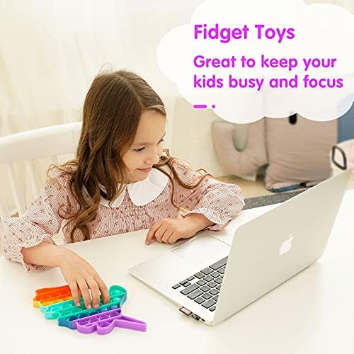 Еднорог Поп фидгетски играчки Велигденски подароци - 2 пакувања за велигденски корпи за девојчиња за деца, виножито турка меурчиња