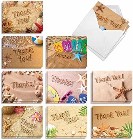Најдобрата Компанија За Картички - 20 Кутии Со Благодарни Картички-Избран Сет За Канцелариски Материјал-Белешки ЗА Плажа АМ6113ТИГ-Б2х10
