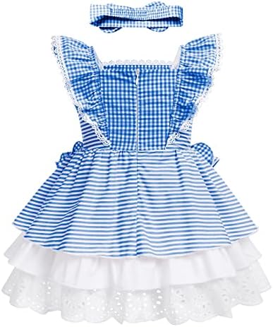 Бебе девојче карирано туту фустан дете дете гингам принцеза роденденски фустани лето лакови со ламба со облека за облека