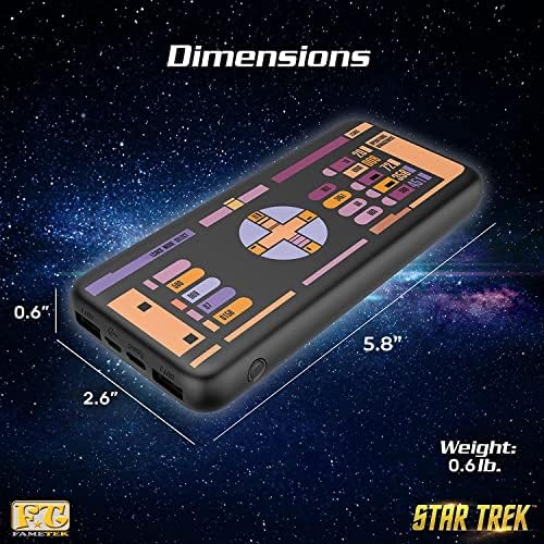 Fametek Star Trek Borg Cube Bluetooth Звучник Со Зелено Осветлување Со Полнач За Телефон Star Trek | Тенок Џеб Со Големина Од 10.000 Mah Power Bank Со Дизајн НА TNG LCARS