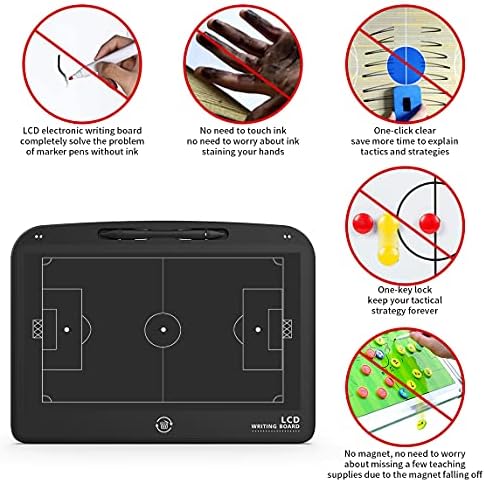 VNVDFLM LCD Basketball/Soccer Coaching Board, Електронски табла за тактички тренинзи, кошарка/фудбалски тренерски табла за