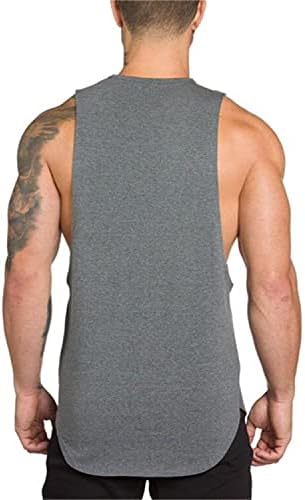 Менс бодибилдинг тело Шапер резервоар за мускули на врвови Обука на градите под подмачкување на мускулите Исечени теретани за вежбање Стрингер, без ракави, без рак