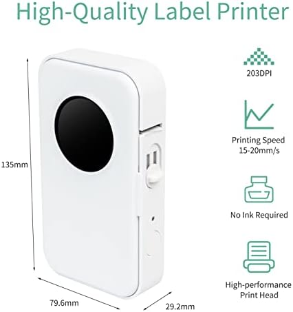 Производител на етикети Huiop, D35 Maker Mini Thermal Label Printer Printer Machine сите во една лепило за лепило за лепило за