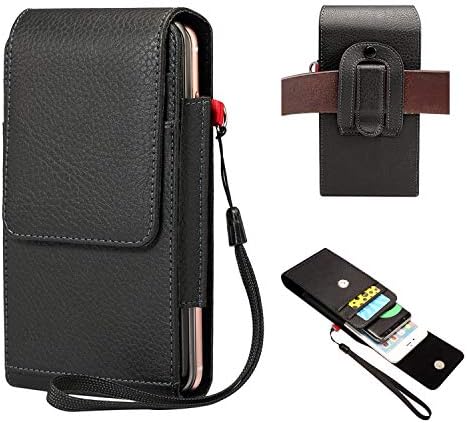 Junli кожен мобилен телефон Фолч за машки чанти од кожен појас за кожен појас футрола 2 телефонска торбичка паричник со клип
