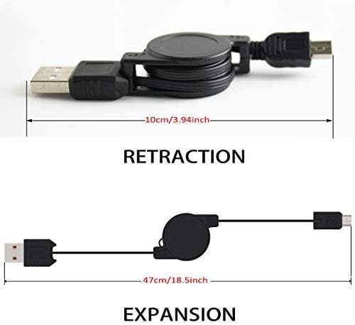 EXMAX 5 ПАРЧИЊА USB 2.0 А-Машки До Мини Б 5 ПИНСКИ Кабел за Повлекување СО DC 5v Полнач За Напојување - 5 Пакет