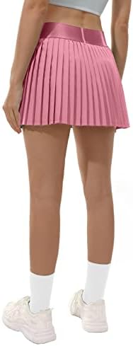 Husnainna плетиран тениско здолниште за жени атлетски голф здолништа со здолништа со пикбол, трчајќи вградени вградени шорцеви со џеб