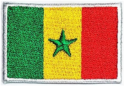 Кленплус 3 парчиња. 1. 2Х1, 7 ИНЧИ. Национално Знаме На Сенегал Закрпи Знаме Земја Воена Тактичка Везена Апликација Железо На Лепенка