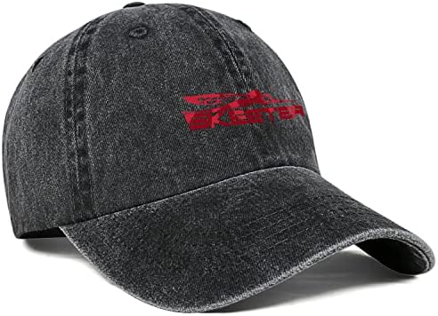 Mens Vintage измиен камионџија капа Skeeter-Red-Logo- тато капи хип хоп прилагодливо летно бејзбол капа
