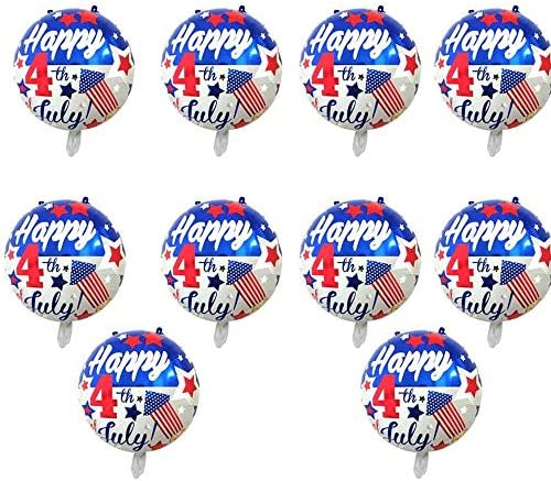Бинарјабц Среќен 4-ти јули Балони, Американско Знаме Патриотски Балони, Меморијален Ден Денот На Независноста Партиски Материјали, 10