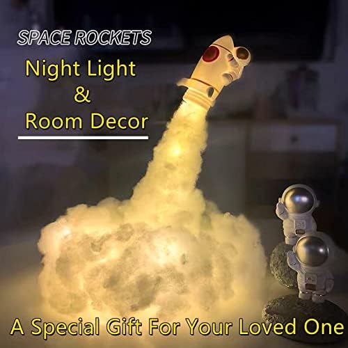 Hyggey77 3D ракетен светло за астронаут предводена ноќна светлина DIY материјален пакет со USB подарок за loversубителите на ракетата