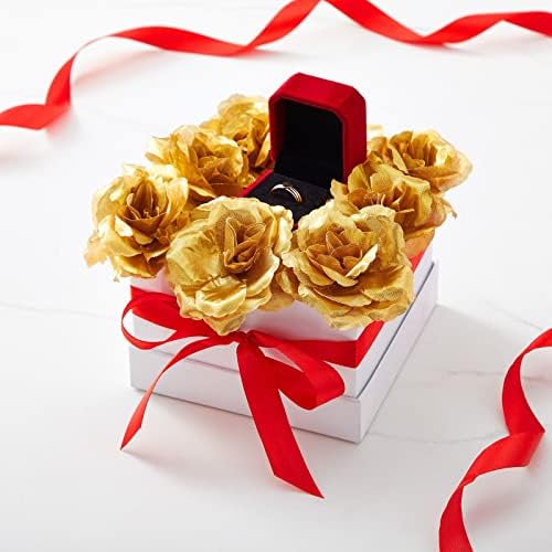 50-Пакет Златни Рози, Вештачко Цвеќе Рефус За Свадби Украси, Стебленца Цвет Глави За Декор, САМОСТОЈНИ Уметнички Занаетчиски Материјали,