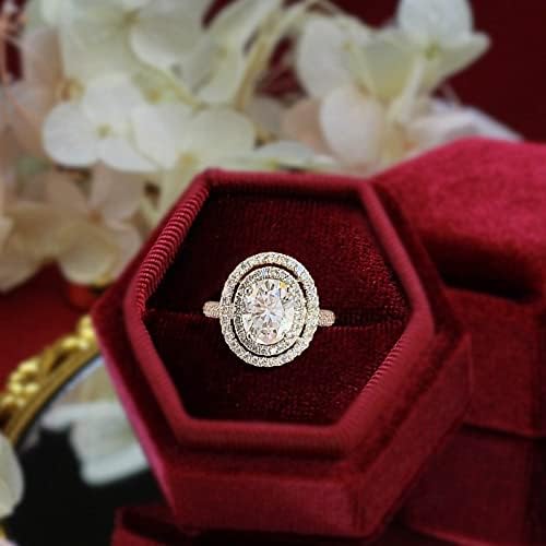 Блиско време сребрена тркалезна форма прстен дијамант круг целосен ринген прстен круг исечен реален прстен позлатен венчален ангажман дијамантски