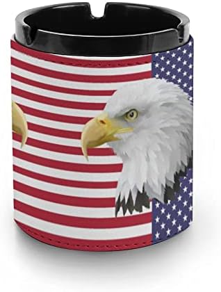 Американско знаме ќелав орел кожа пепел за цигари тркалезни фиоки за пепел за домашна канцеларија и ресторани