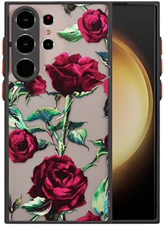 XIZYO За Samsung Galaxy S23 Ултра Случај Цветни Роза Телефон Случај Симпатична Caseетски Телефон Случај За Жени Девојки Јасна Шема На Задниот Капак Тенок Анти-Жолт Удар Отпорен