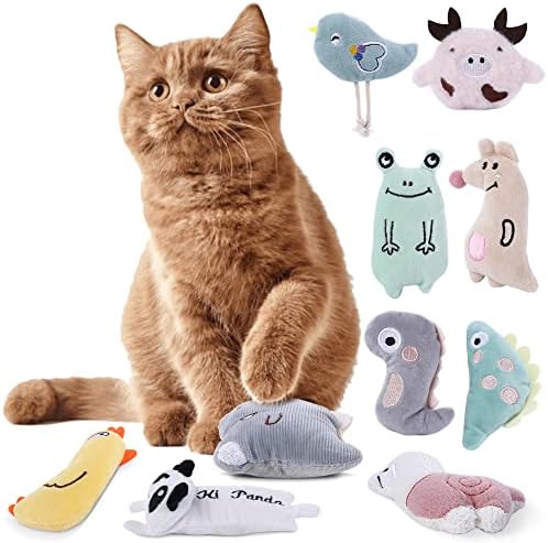 Иствита 10 парчиња играчки за мачки, мачки мачки играчки играчки мачки играчки за внатрешни мачки интерактивни играчки за џвакање,