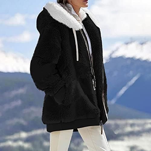 Foviguo долги палта за жени зима, класичен џемпер за жени со целосен ракав забава Зимски аспиратор Помеки џемпери цврсти