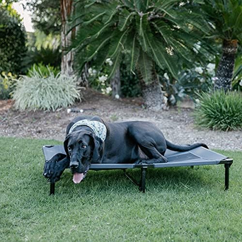 Среќно куче 48 '' покачено креветче за домашни миленици | Внатрешна и надворешна употреба | сиво