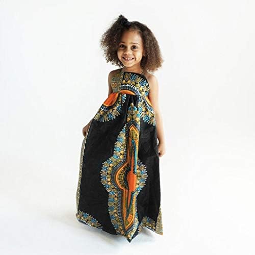 Вокачи 2023 лето дете Мали девојчиња Дашики африкански фустани, девојче етнички бохо дигитален стил на печатење долг максичен фустан