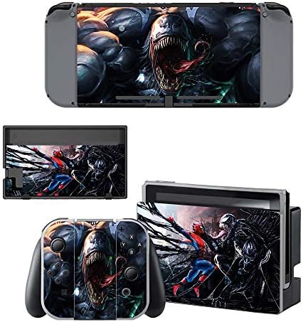 Конзола за игри Lite Set Set Black Spider Movie HD Printing Face Plate Protective For Console, Controller Decal на кожата