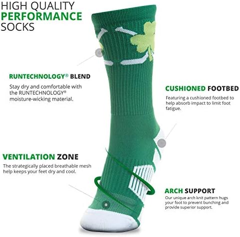 Chalktalksports хокеј атлетски ткаени чорапи со средно-калф | Чокадови на хокеј на Шамрок | Зелена