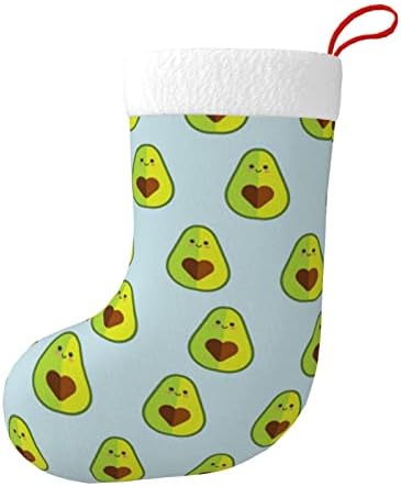 Аугенски Божиќни чорапи Авокадо Семето на срцето двострано камин што виси чорапи