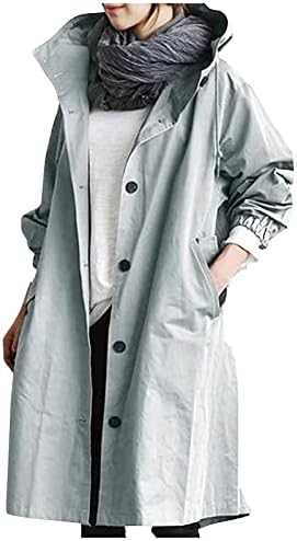 Зимски зимски палта, канцелариски палта за дами модерна долга ракав пролет плус големина удобно копче за надворешна облека