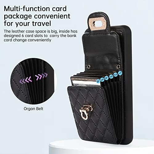 Кутија за паричникот Kudex за Galaxy S21 Ultra 5G 6,8 инчи со каиш со вкрстена лента, тенок кожен задниот телефон со држач за држач за
