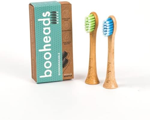 Booheads - Глави за четки за заби во бамбус | Биоразградлива еко-пријателска одржлива рециклирање | Sonicare компатибилен | Глави