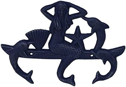 Хамптон наутичко леано железо сирена со куки за делфини, 9 , рустикално сино