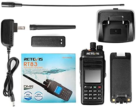 RETEVIS RT83 DMR Radio Handheld, Digital Walkie Talkies долг дострел, водоотпорен дво -пат радио, 2800mAh, Man Down, снимање, 1024