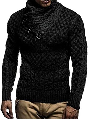 Ymosrh turleneck mens џемпер плетење пулвер качулка со тенок тенок џемпер со преголеми џемпери за мажи зима
