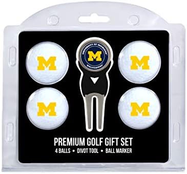 Тим голф NCAA Michigan Wolverines Регулатива Големина на голф топки и алатка за диви со отстранлив двостран магнетски маркер