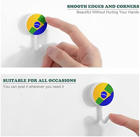 Бразилско знаме 10 парчиња пластична кука симпатична wallидна кука клуч за кука за домашна кујна